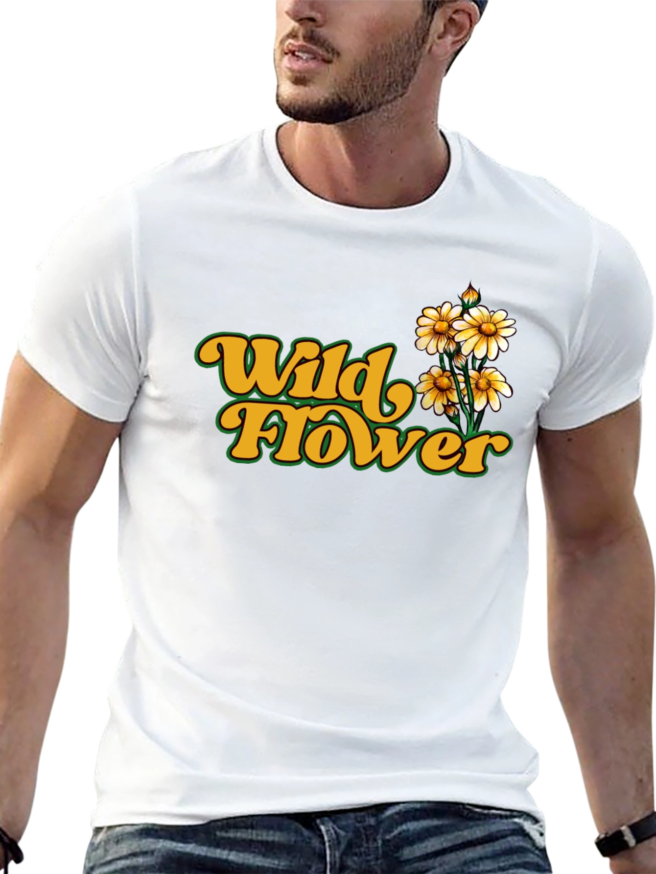 Wildflower Graphic Tee - Retro Floral Print