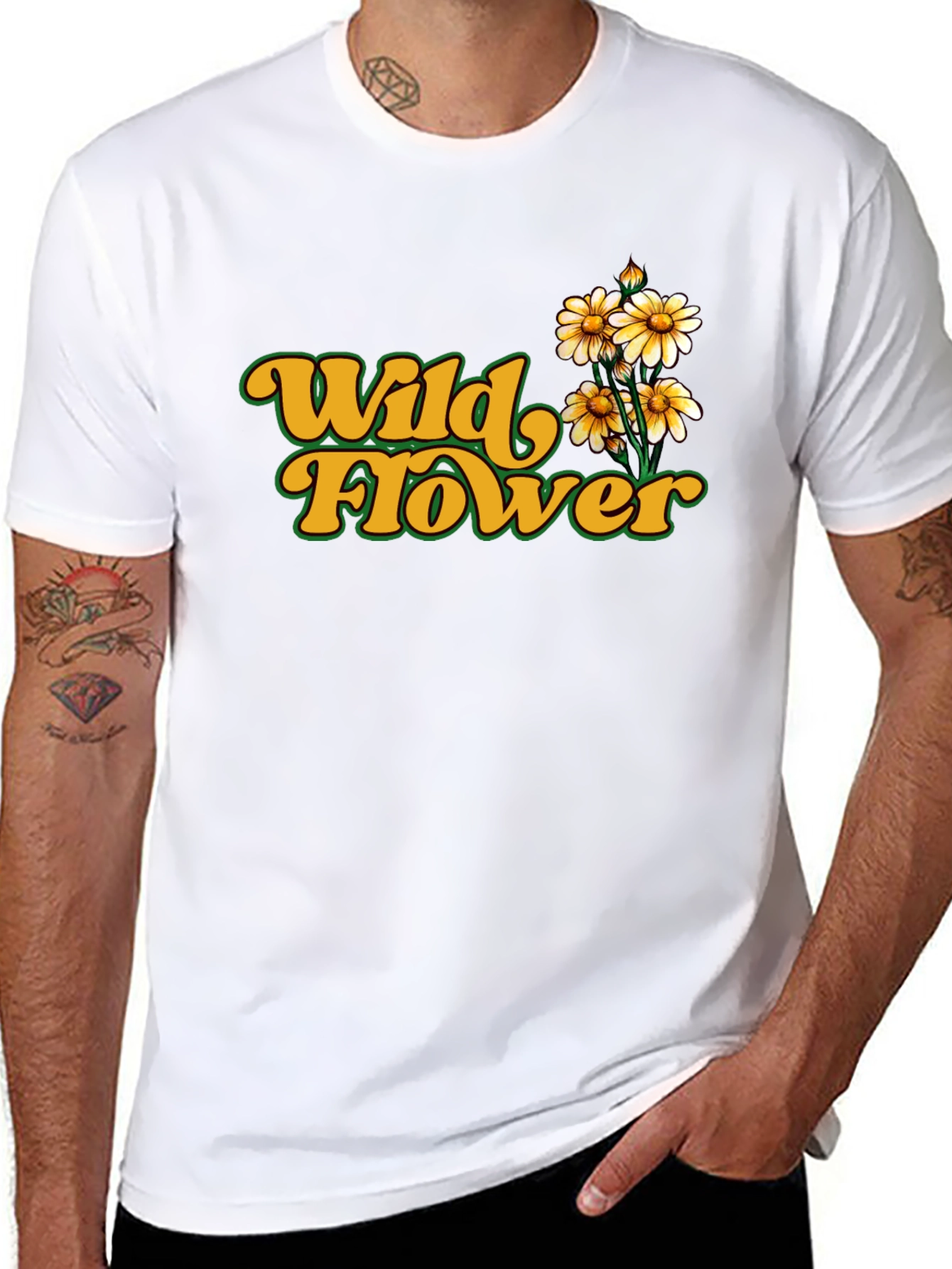 Wildflower Graphic Tee - Retro Floral Print