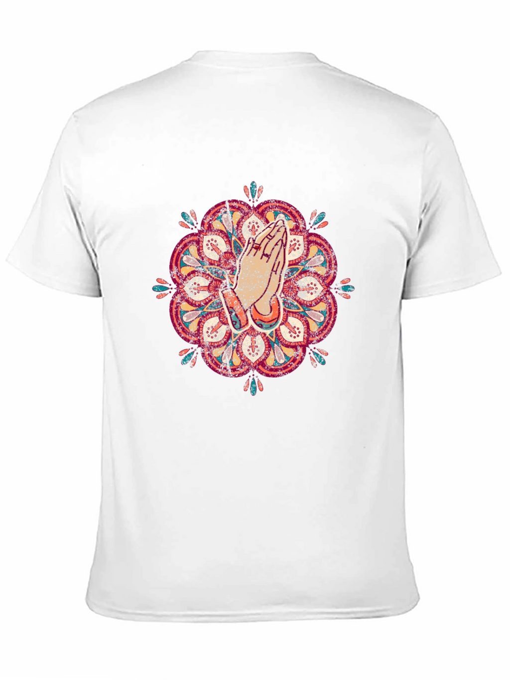 Mandala Praying Hands Graphic Tee - Black