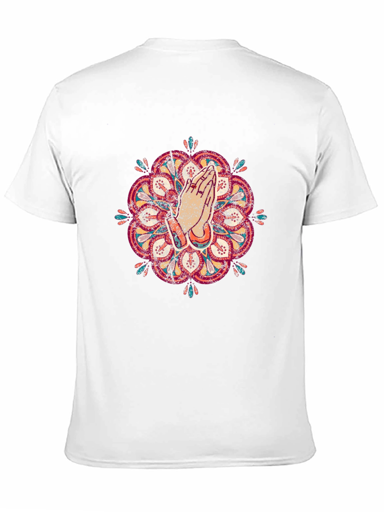 Mandala Praying Hands Graphic Tee - Black