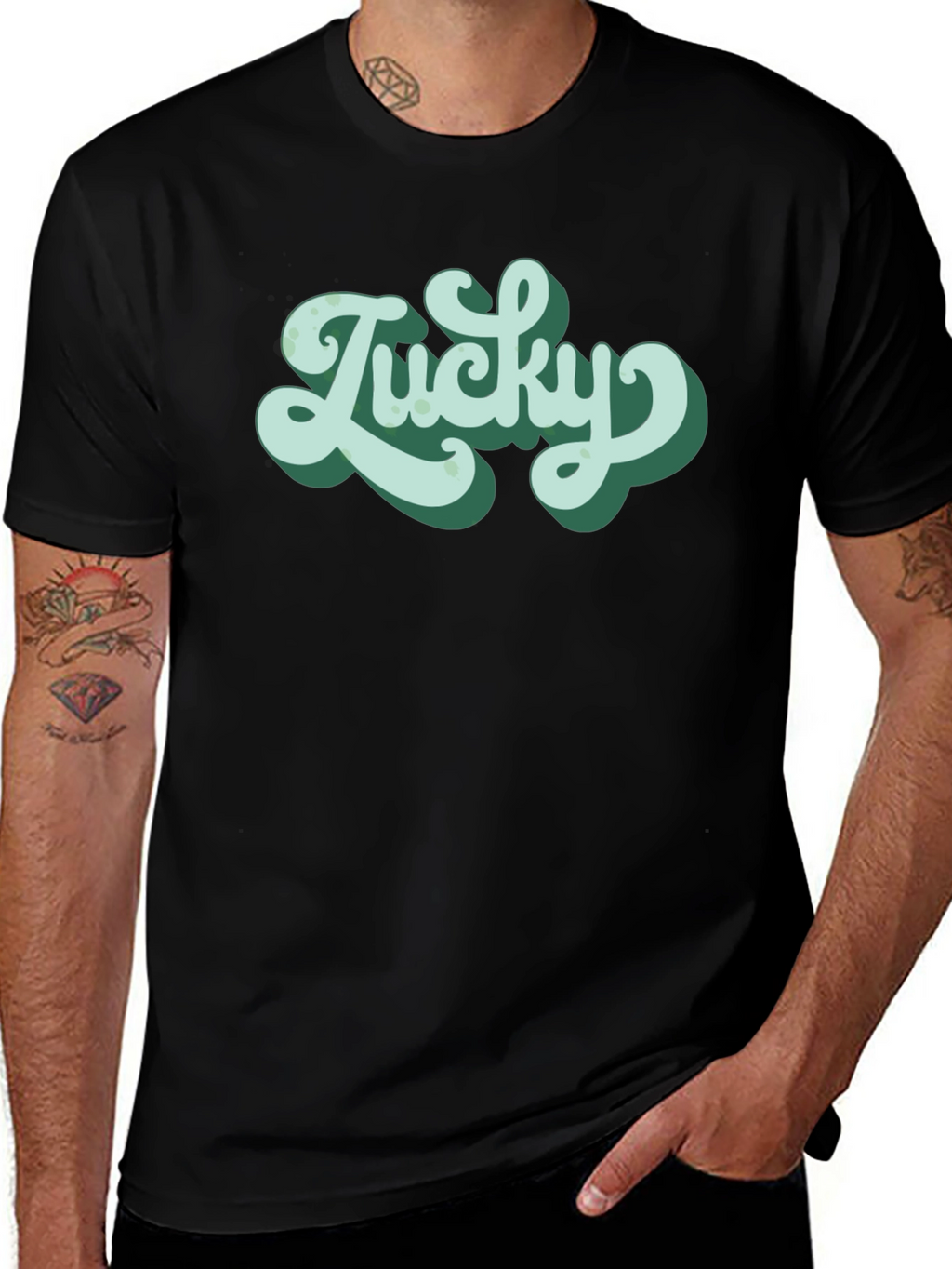 Lucky Graphic Tee - Retro Style