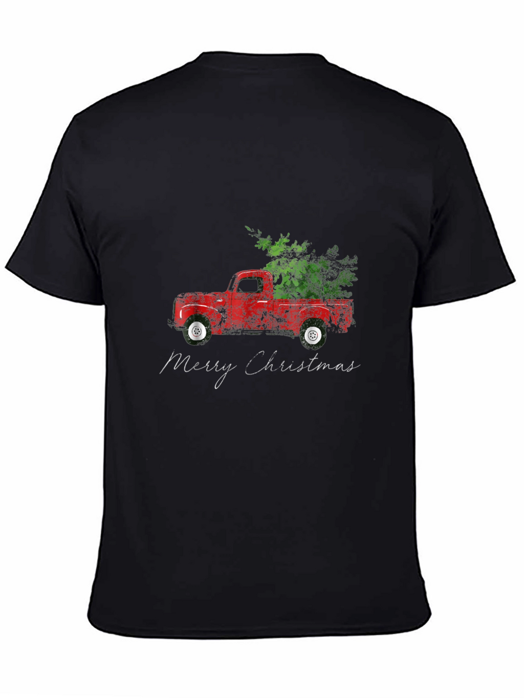 Merry Christmas Red Truck Tree T-Shirt