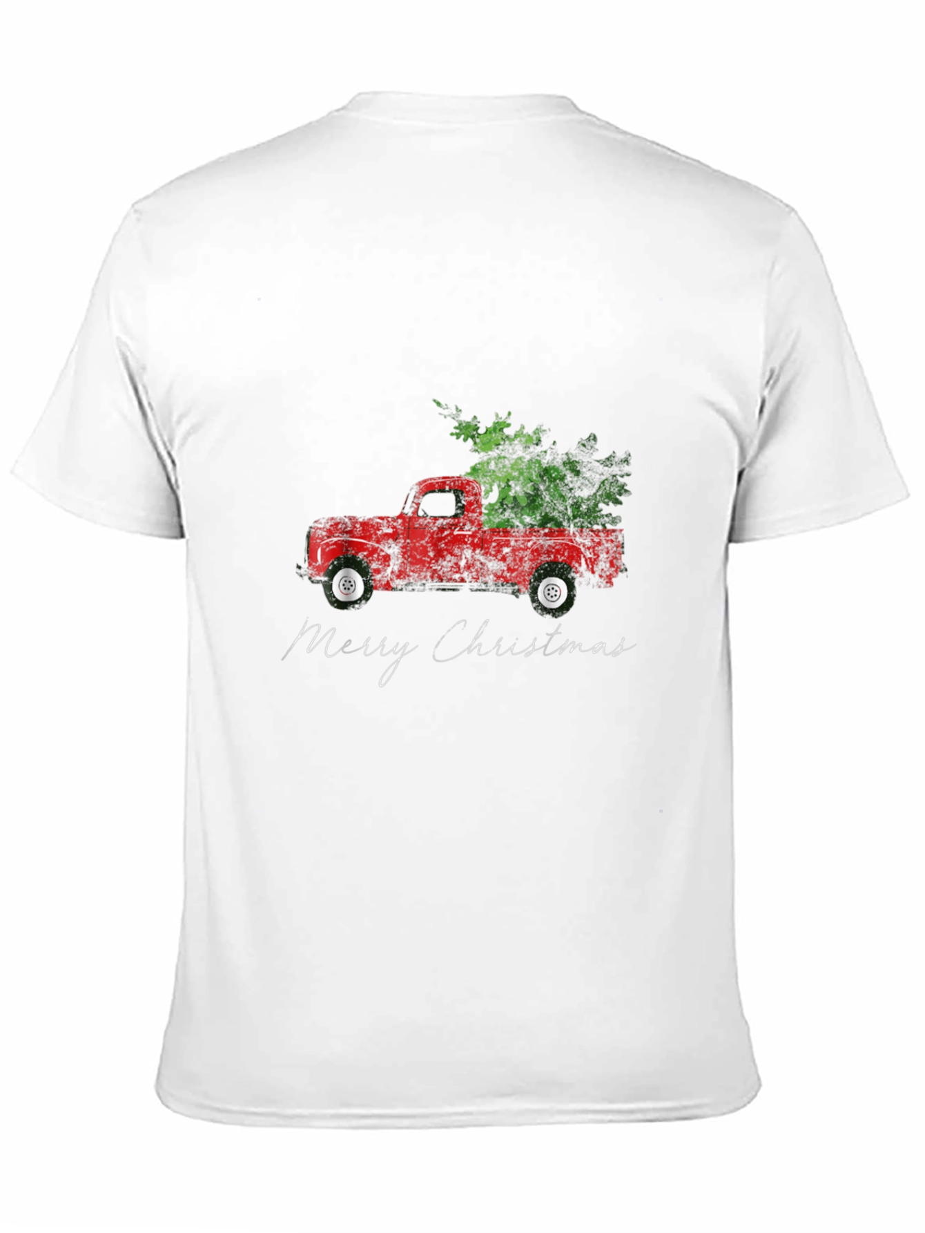 Merry Christmas Red Truck Tree T-Shirt