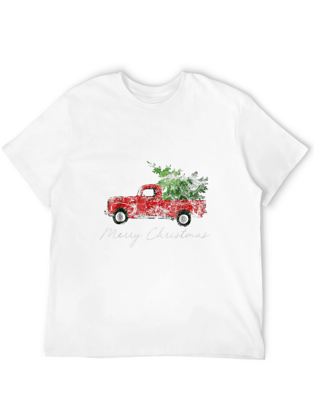Merry Christmas Red Truck Tree T-Shirt