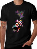 Vibrant Violinist Graphic Tee - Unisex Black T-Shirt