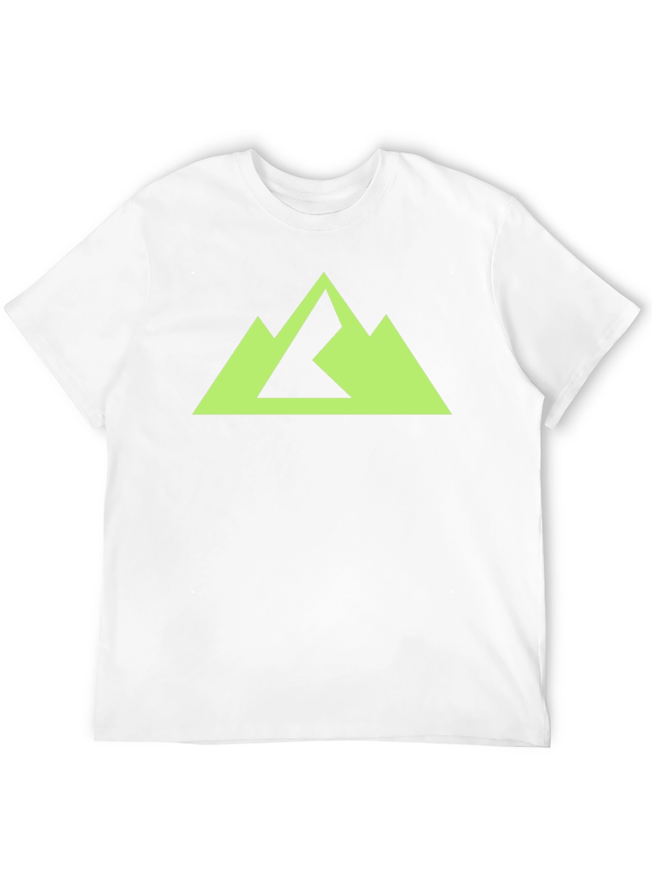 Geometric Mountain Peak Graphic Tee - Black