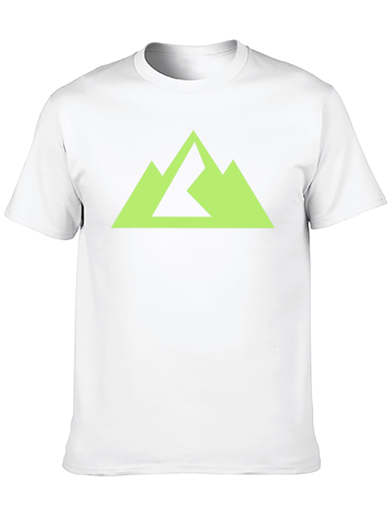 Geometric Mountain Peak Graphic Tee - Black