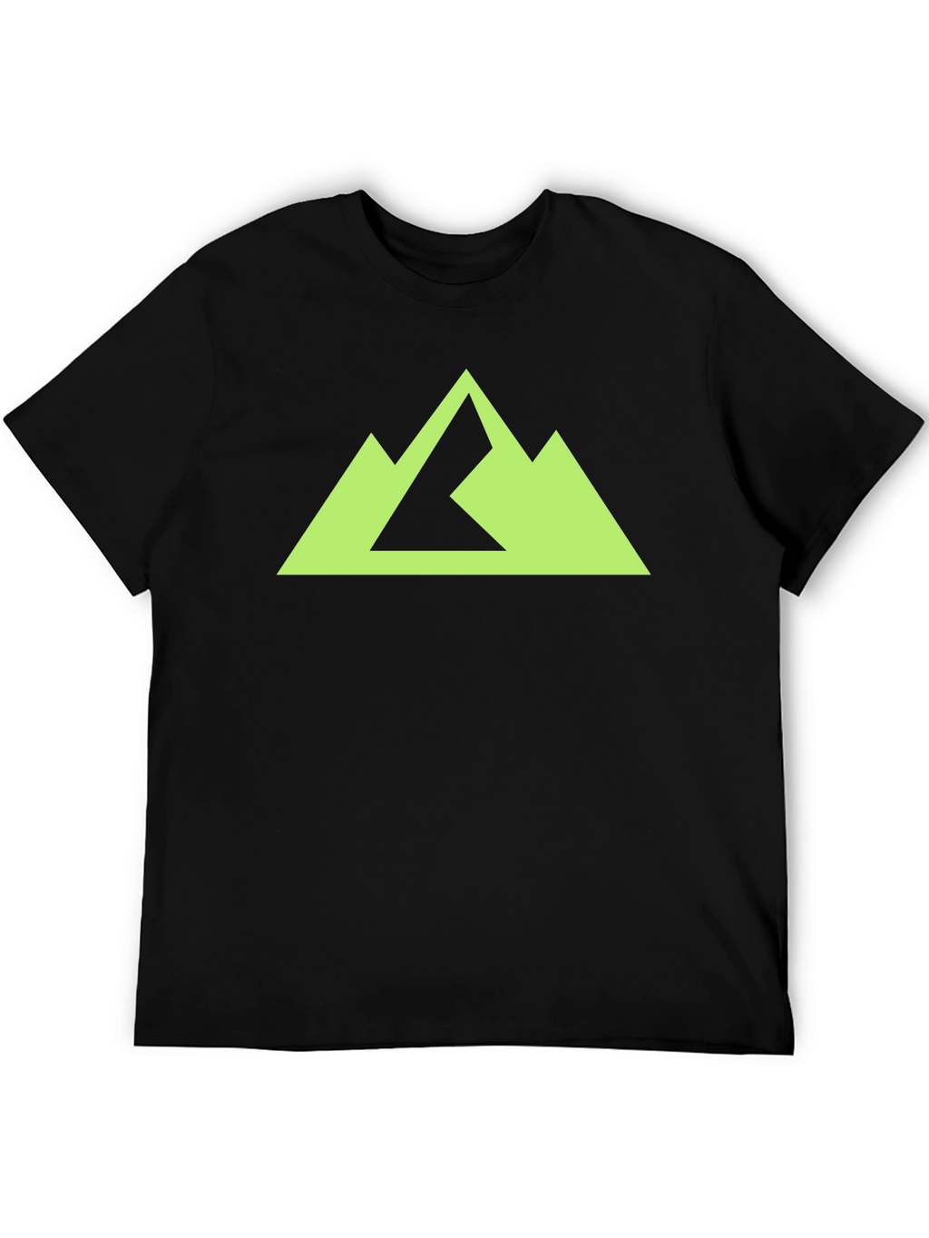 Geometric Mountain Peak Graphic Tee - Black