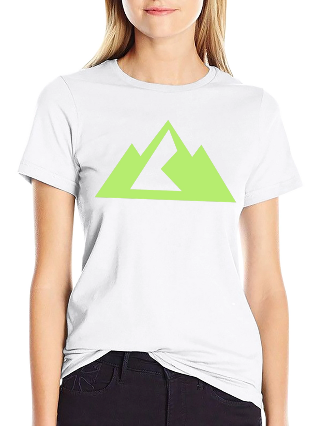 Geometric Mountain Peak Graphic Tee - Black