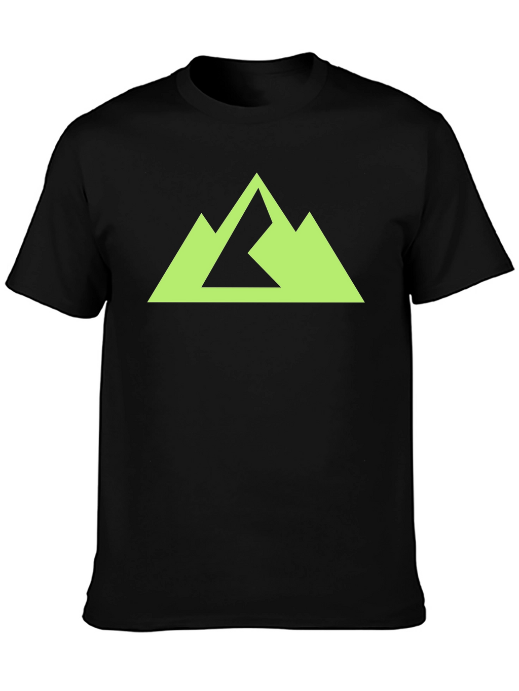 Geometric Mountain Peak Graphic Tee - Black