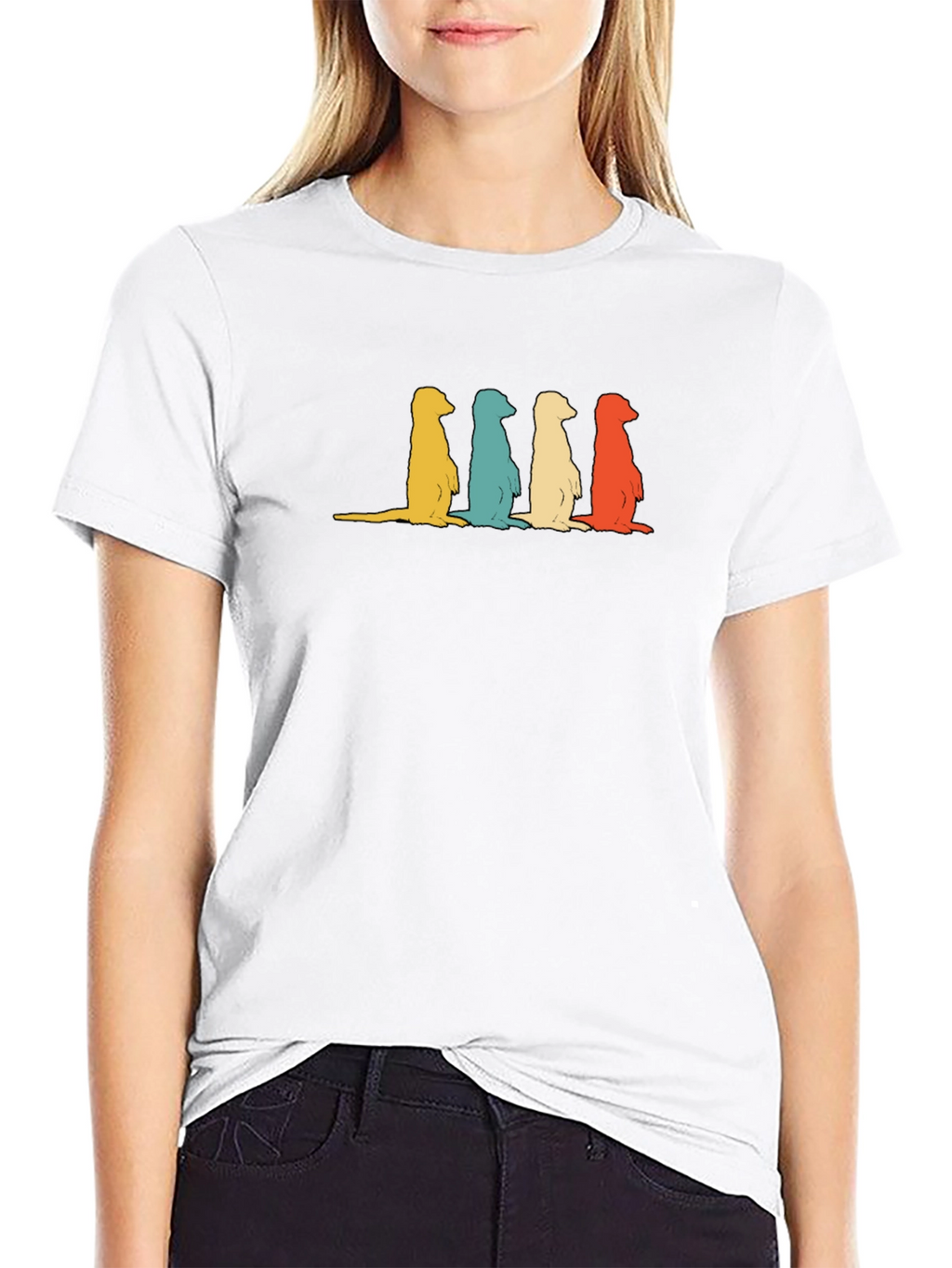 Retro Meerkat Crewneck T-Shirt