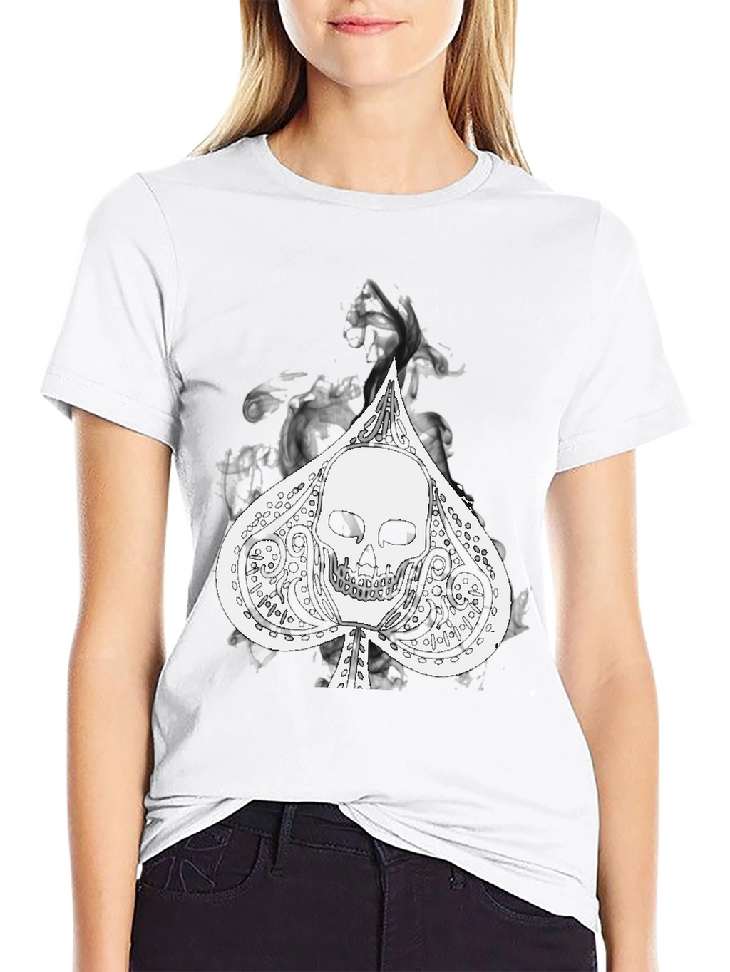 Skull Spade Graphic Black Tee