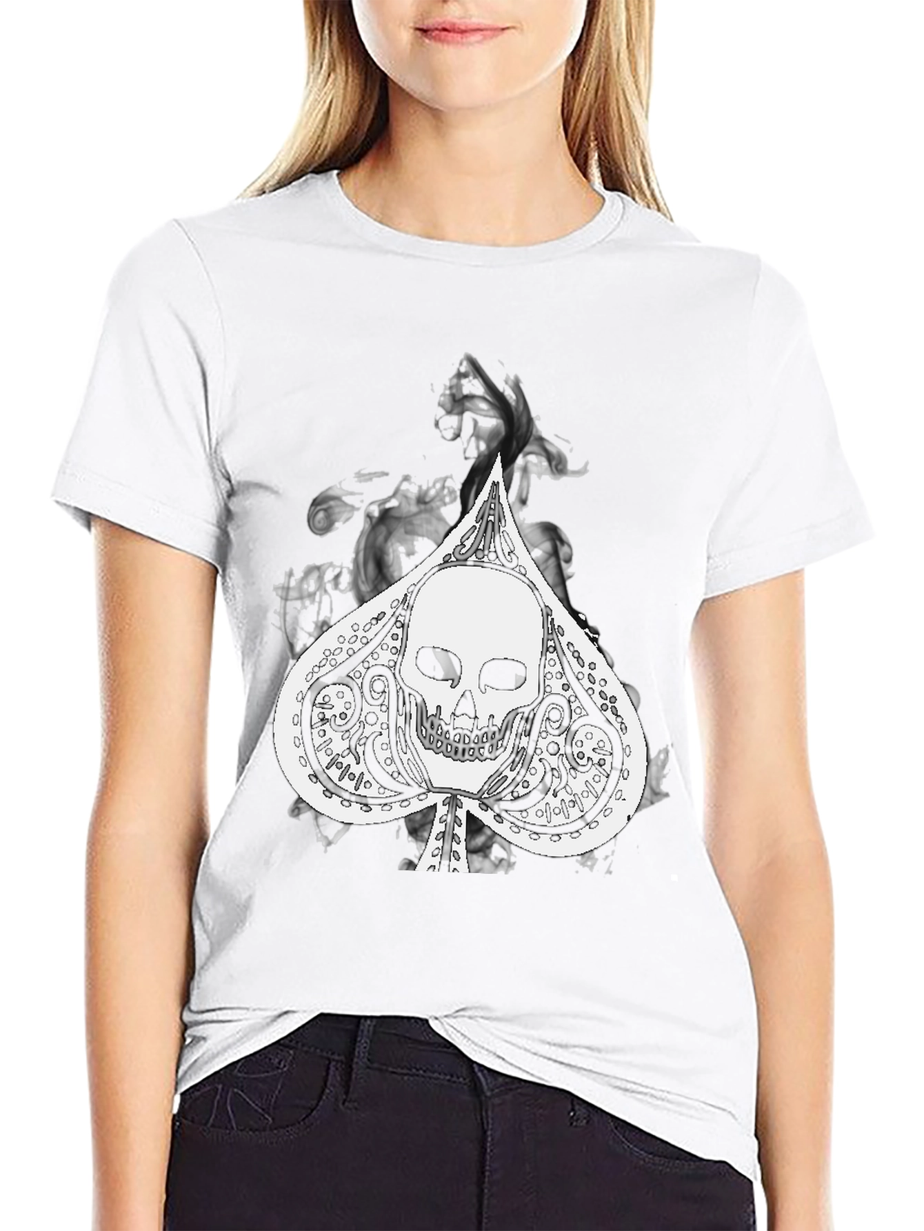 Skull Spade Graphic Black Tee