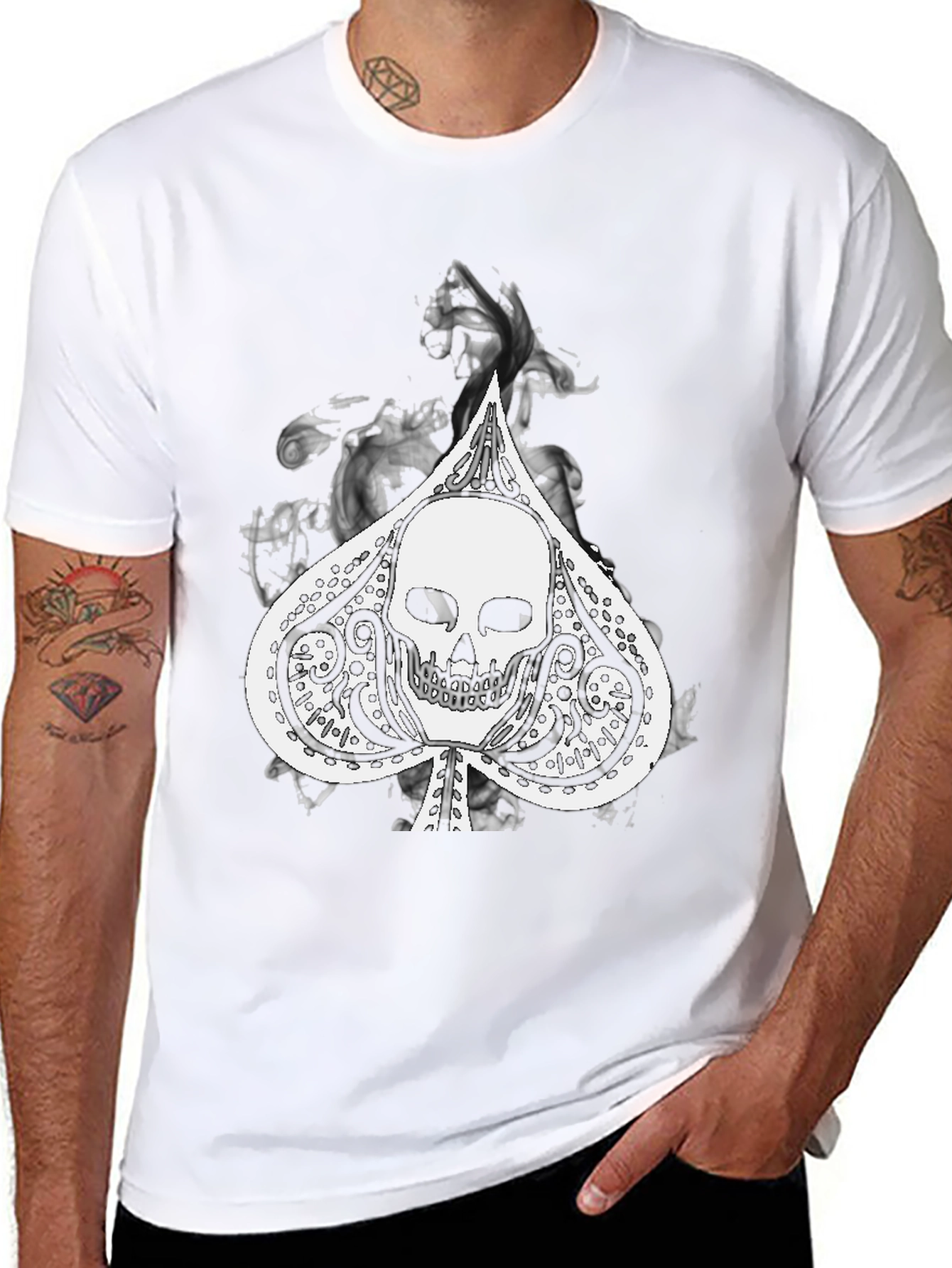 Skull Spade Graphic Black Tee