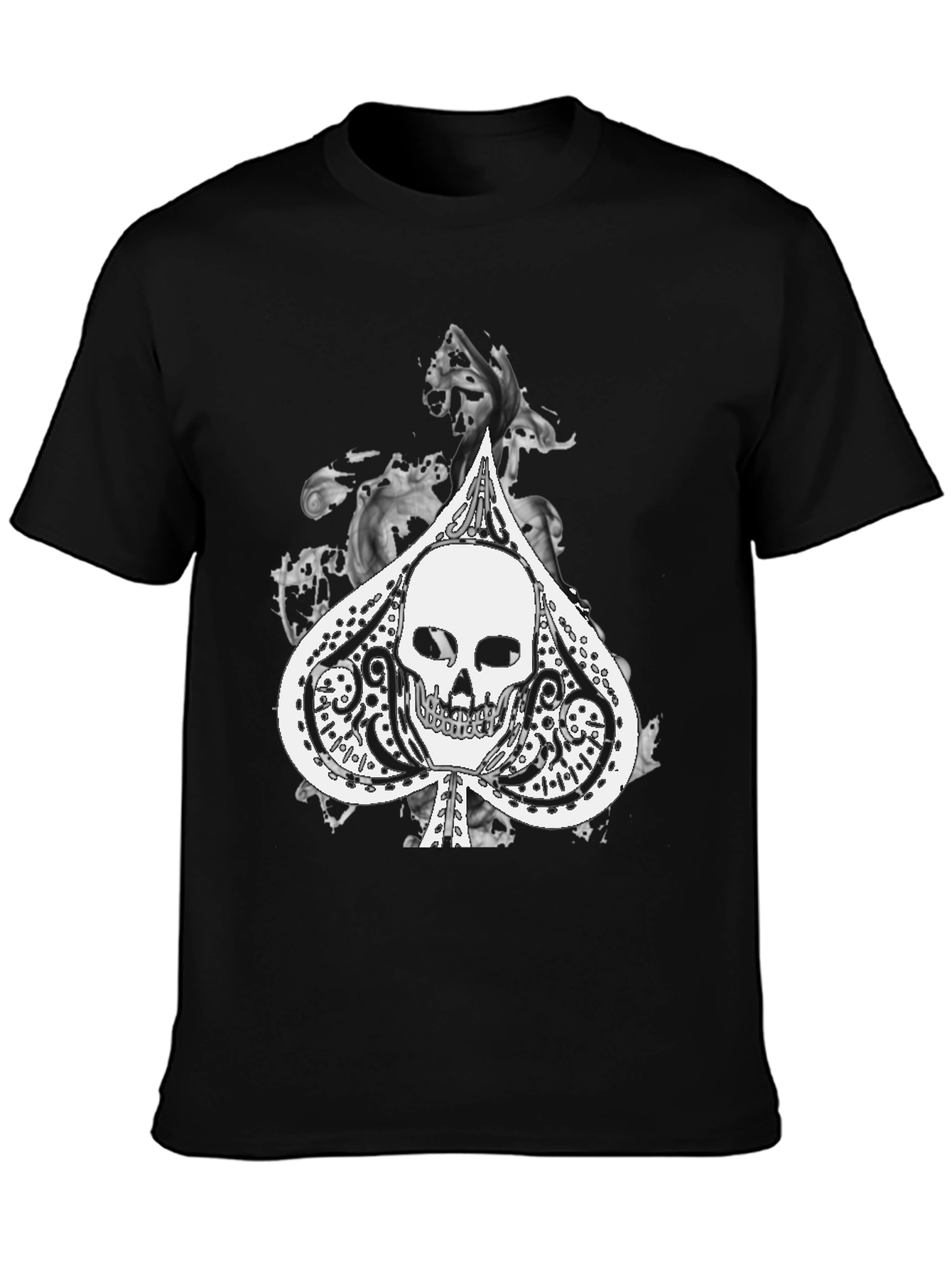 Skull Spade Graphic Black Tee
