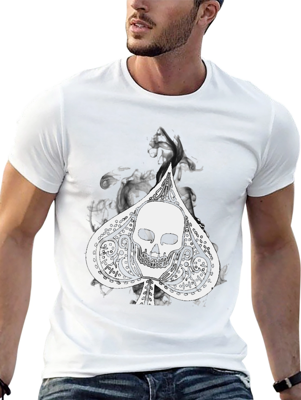 Skull Spade Graphic Black Tee
