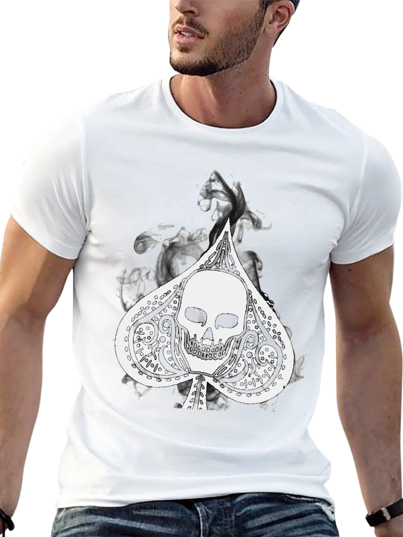 Skull Spade Graphic Black Tee