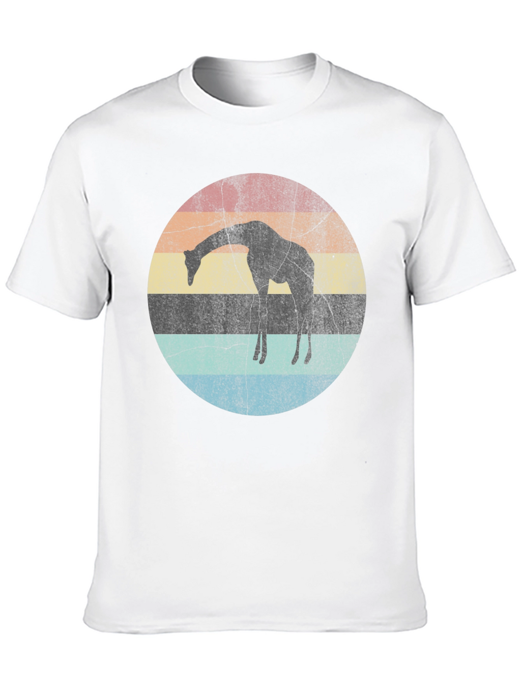 Giraffe Sunset Graphic Tee - Retro Style Shirt