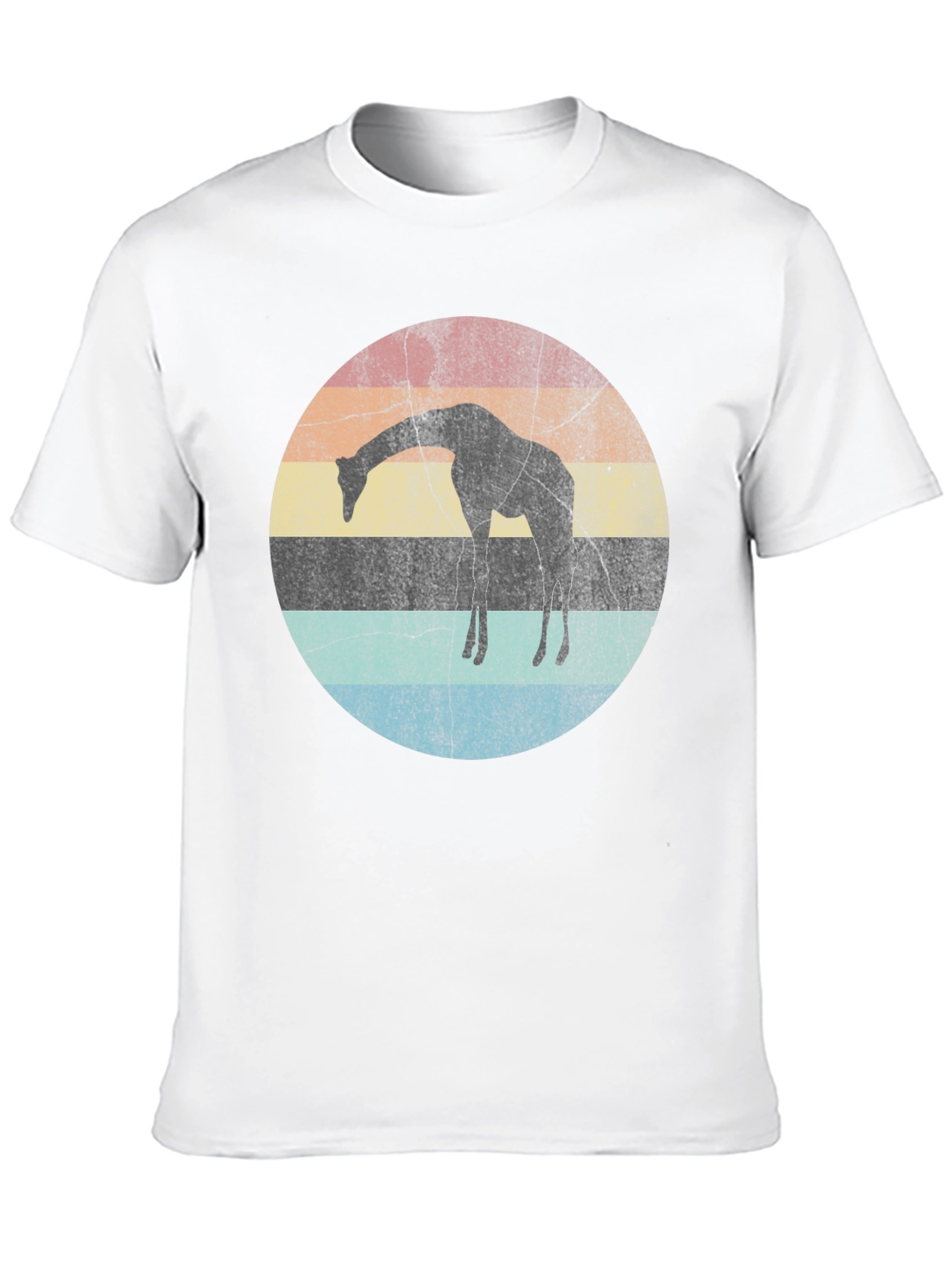 Giraffe Sunset Graphic Tee - Retro Style Shirt
