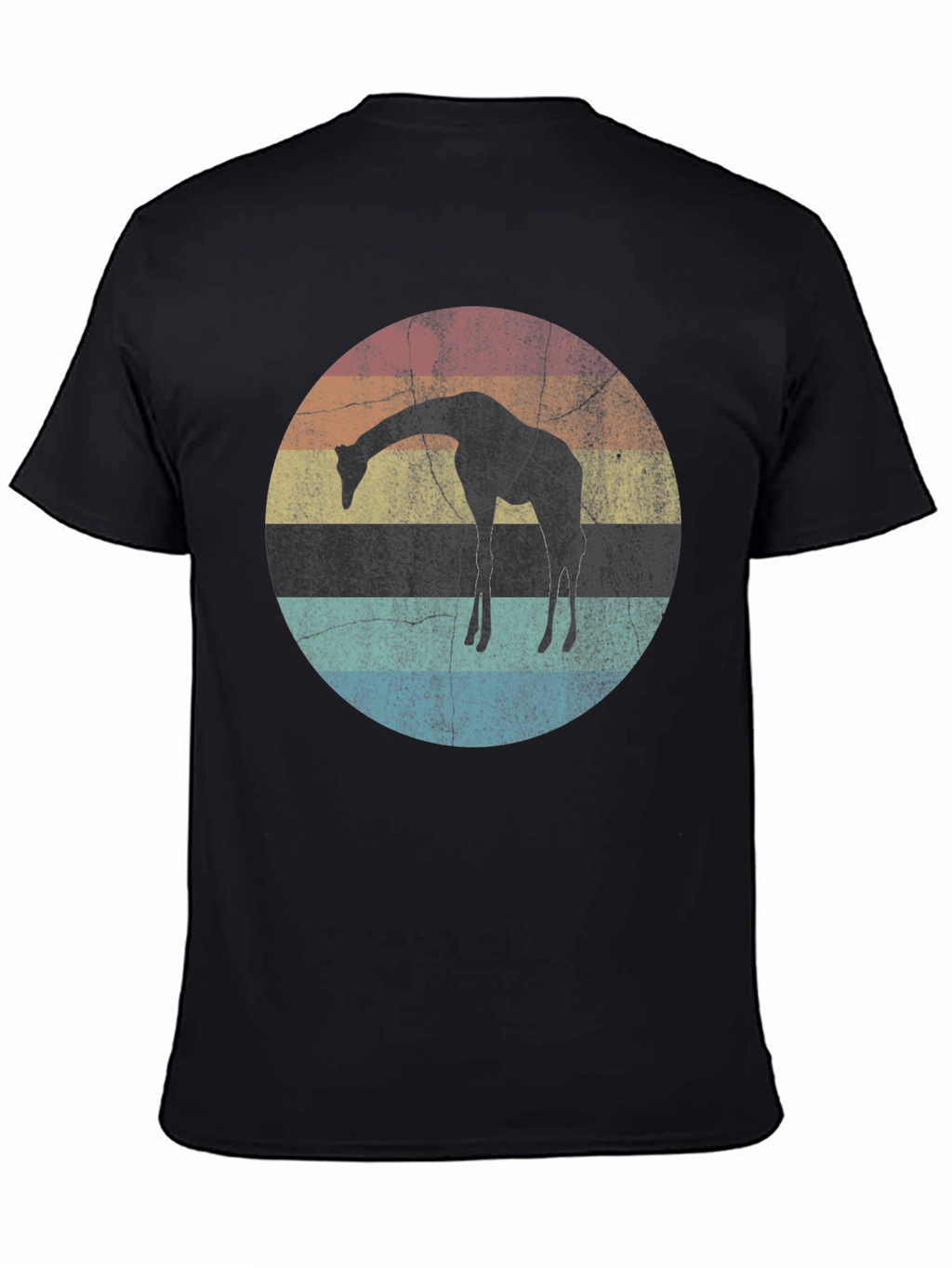 Giraffe Sunset Graphic Tee - Retro Style Shirt