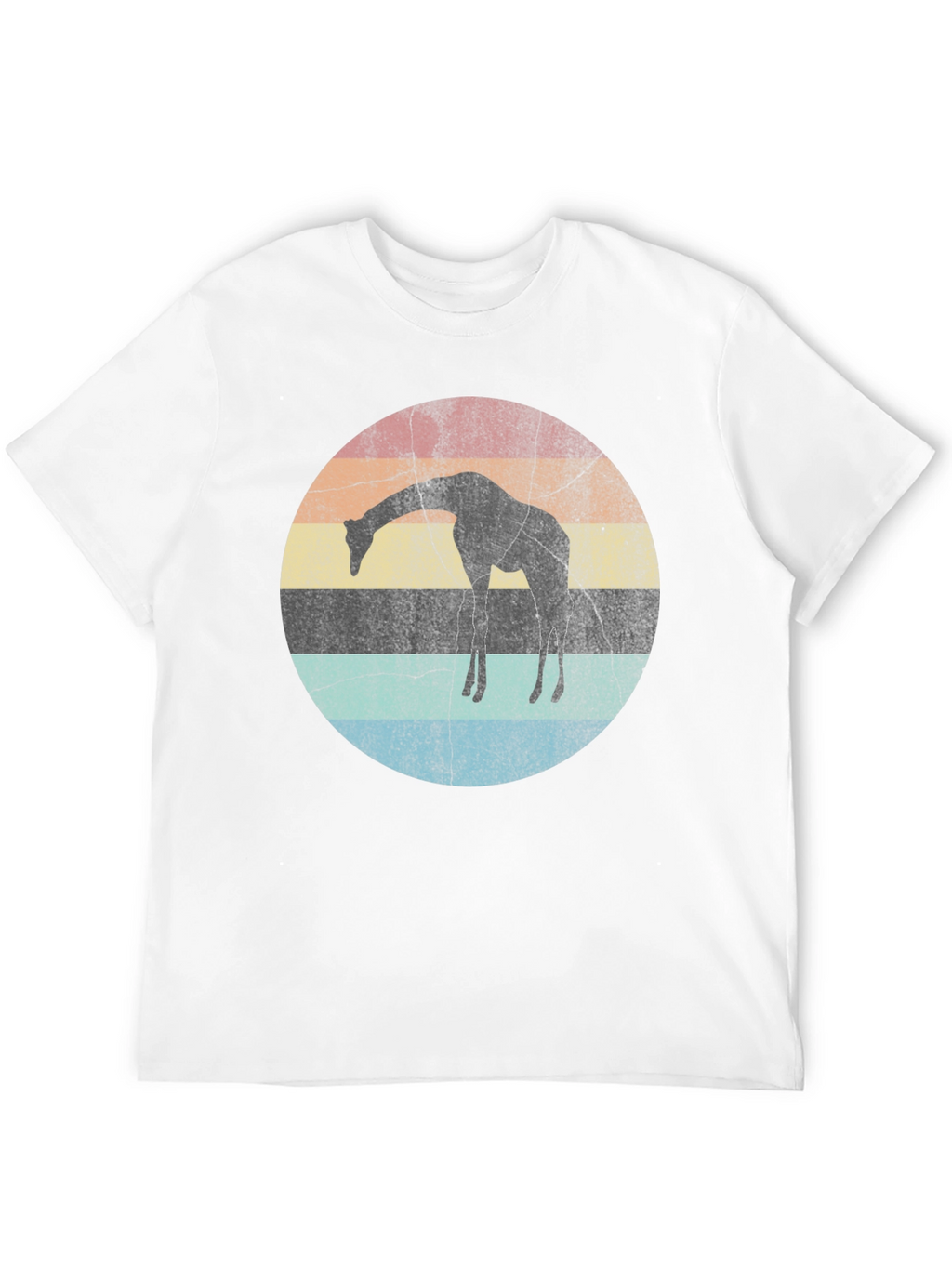 Giraffe Sunset Graphic Tee - Retro Style Shirt