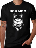 Dog Mom Graphic Tee - Wolf Design
