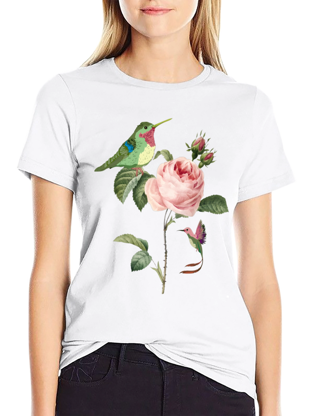 Hummingbird & Rose Graphic Tee