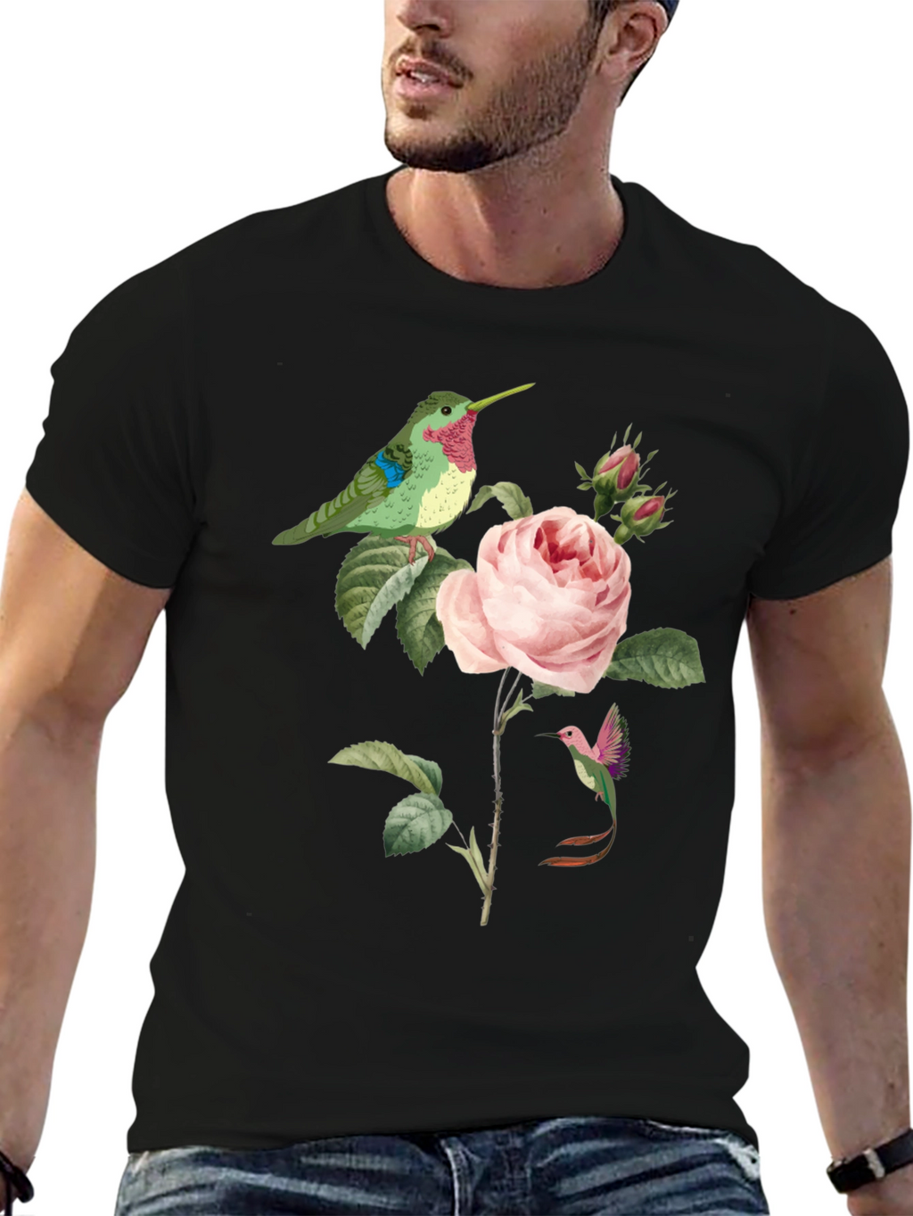 Hummingbird & Rose Graphic Tee