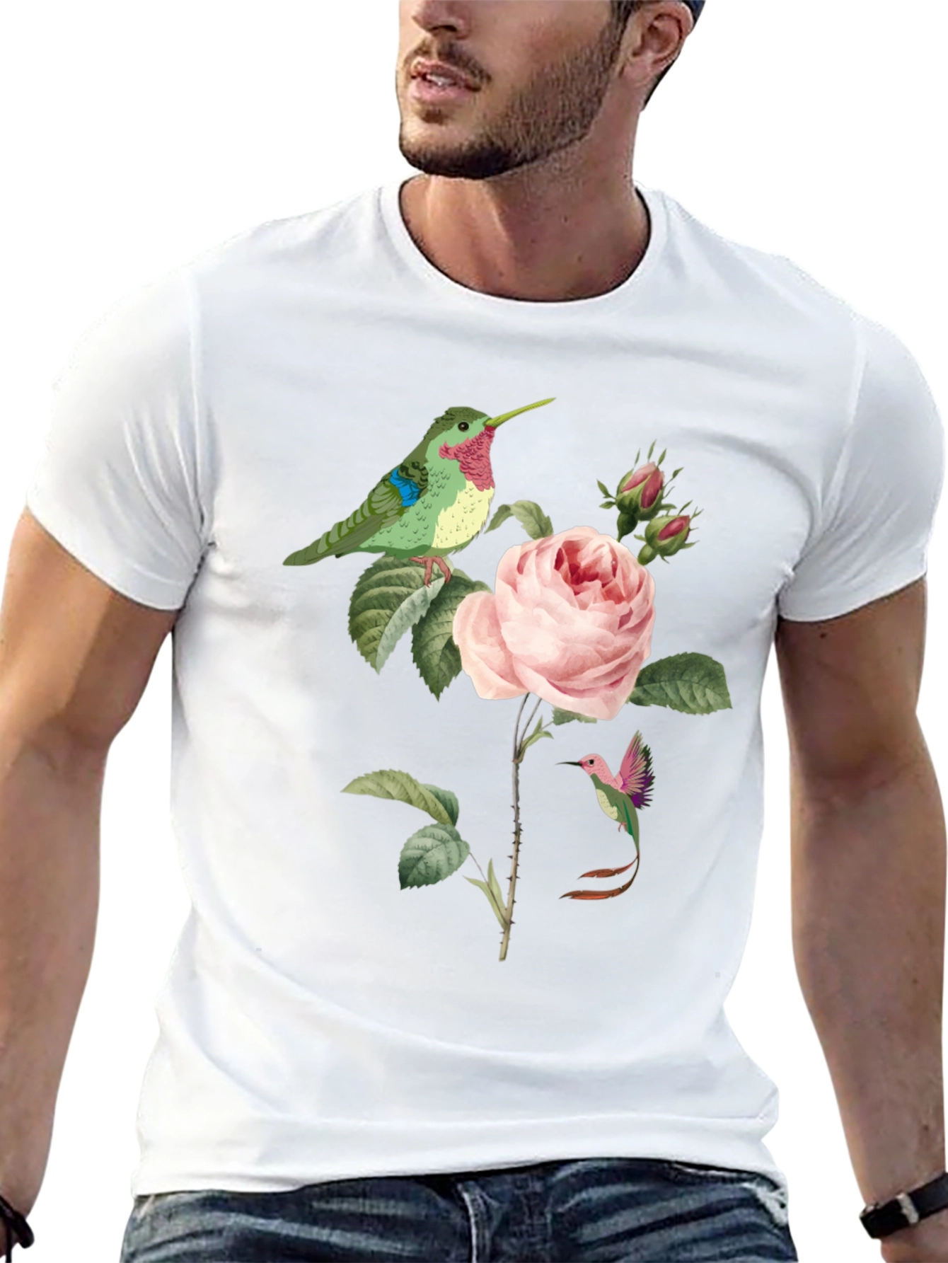 Hummingbird & Rose Graphic Tee