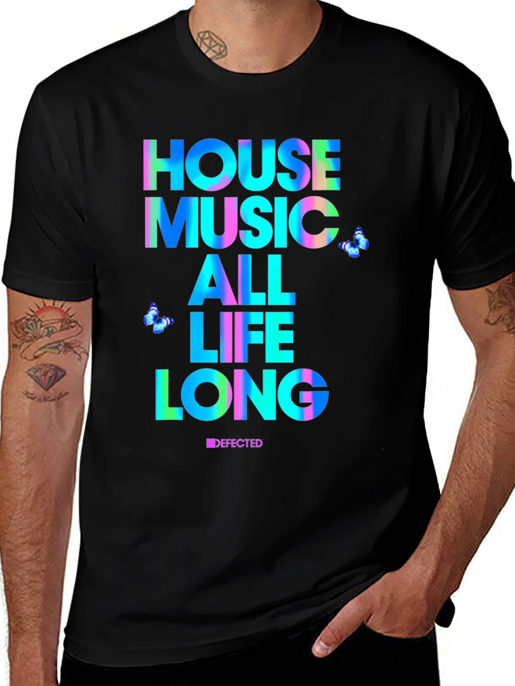 House Music All Life Long Black T-Shirt