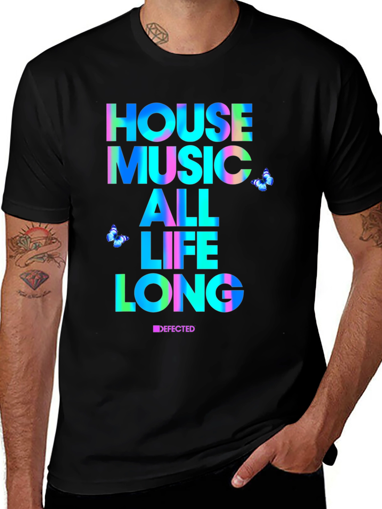 House Music All Life Long Black T-Shirt