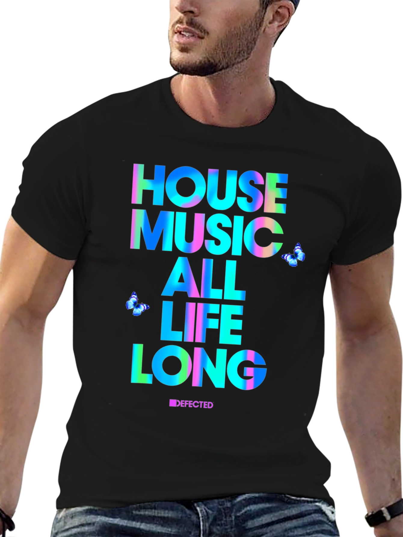 House Music All Life Long Black T-Shirt