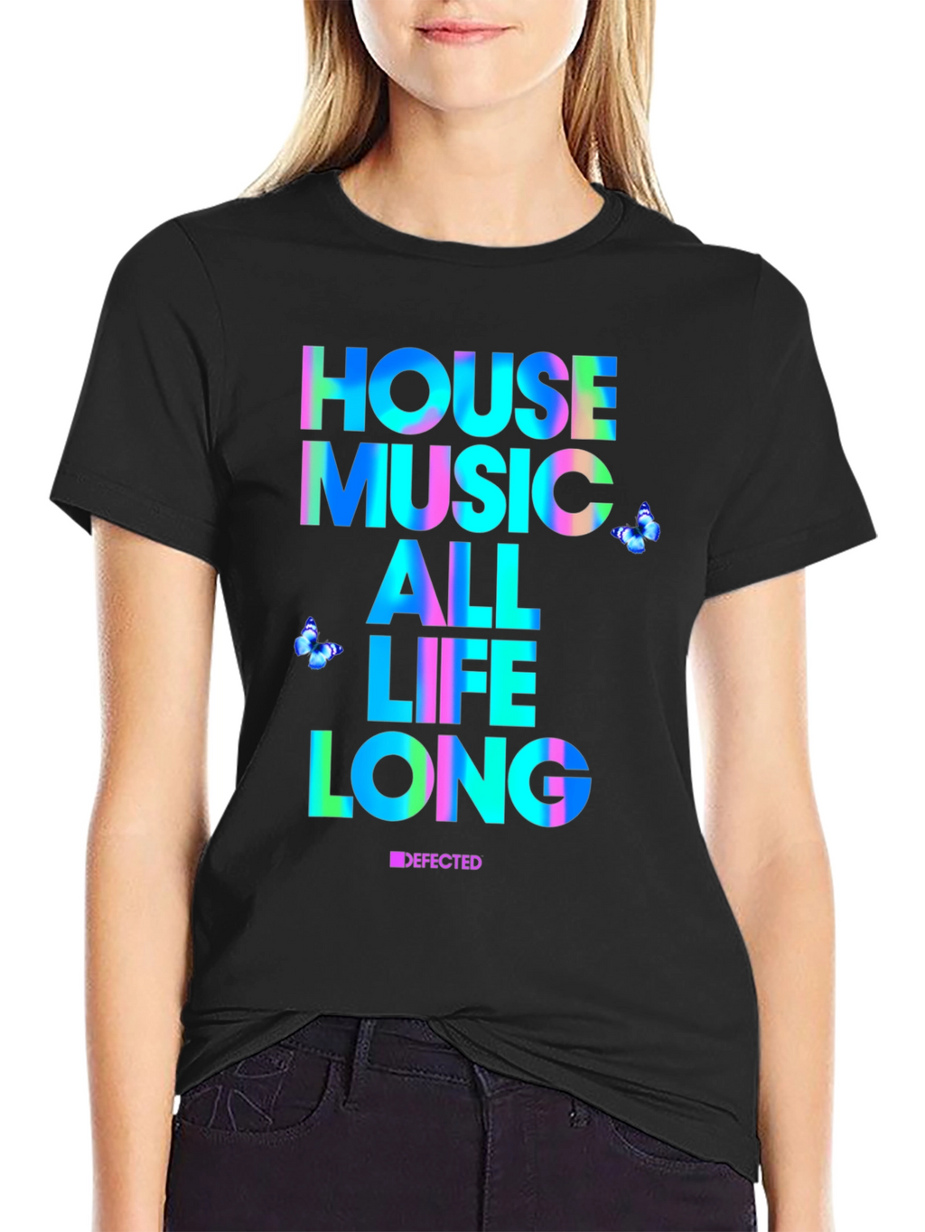 House Music All Life Long Black T-Shirt