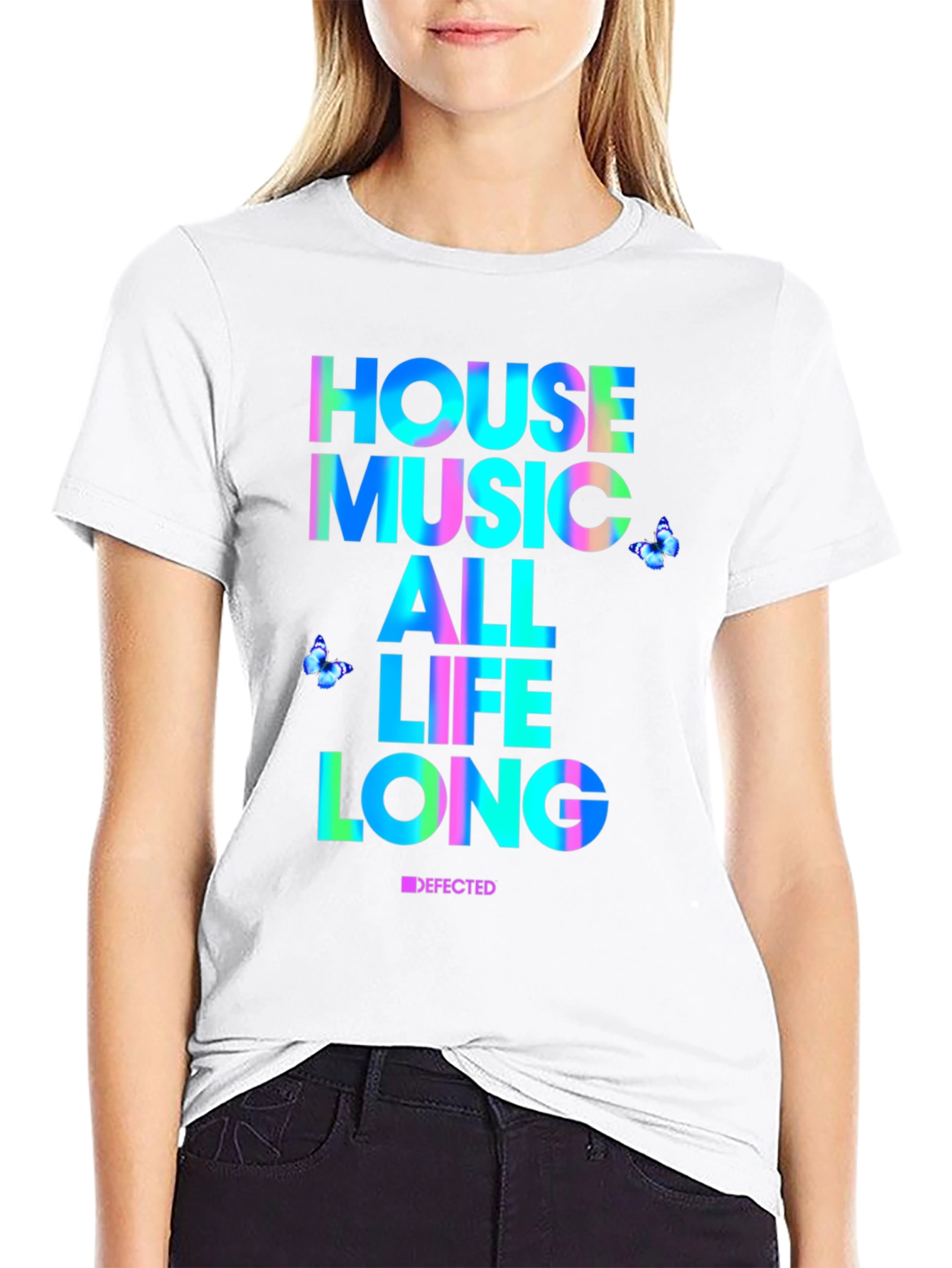 House Music All Life Long Black T-Shirt