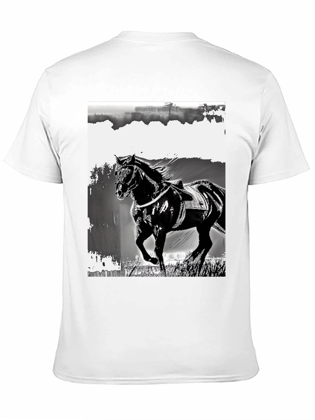 Black Horse Graphic Tee - Stylish Equestrian Design