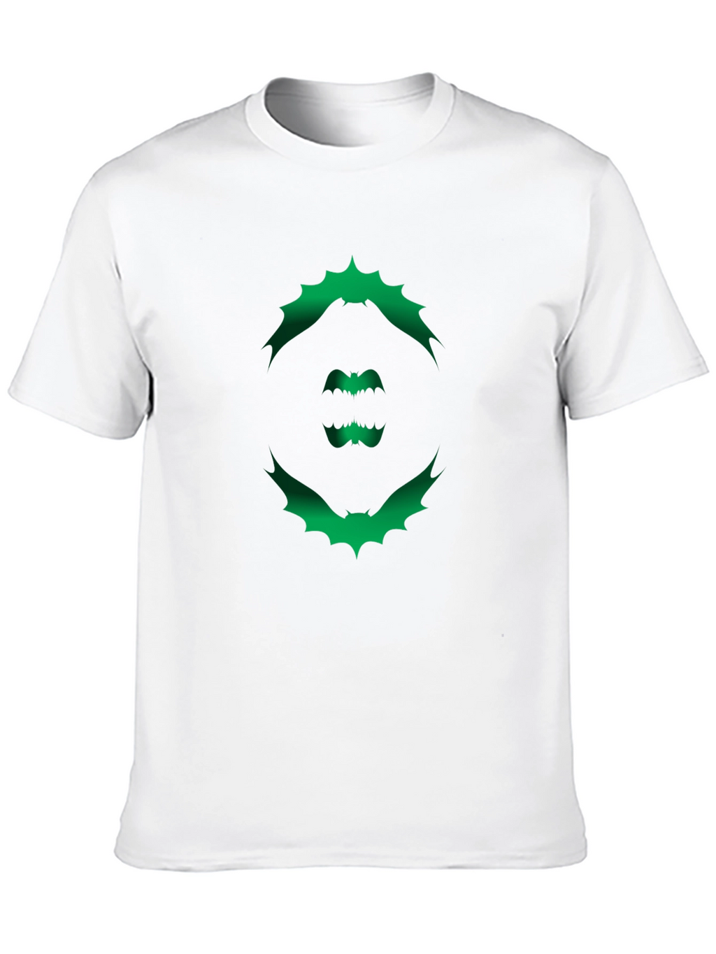 Mens Black T-Shirt with Green Bat Graphic
