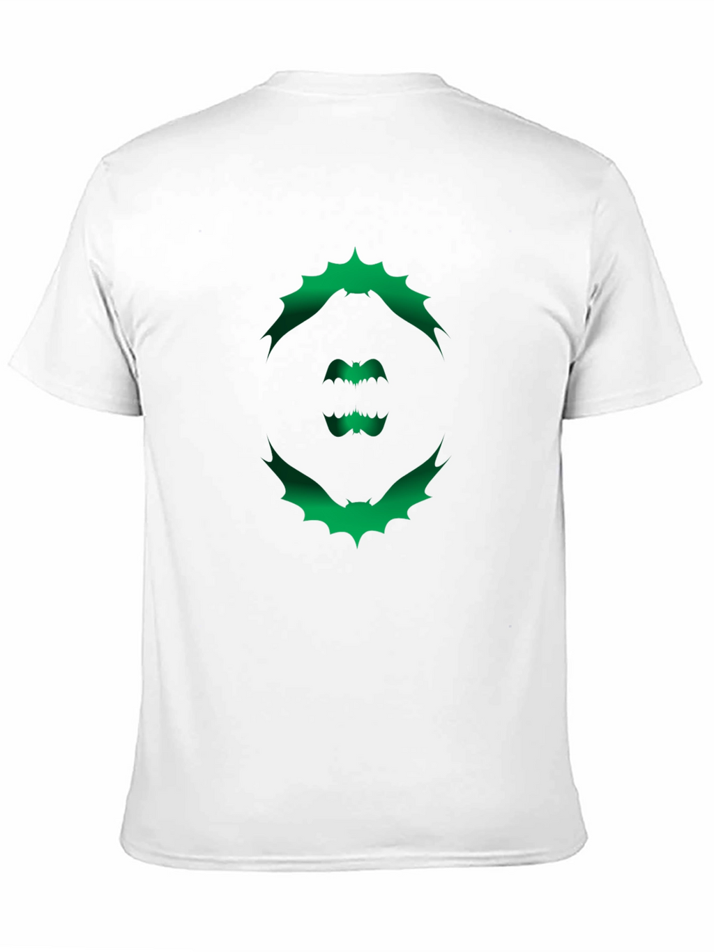 Mens Black T-Shirt with Green Bat Graphic
