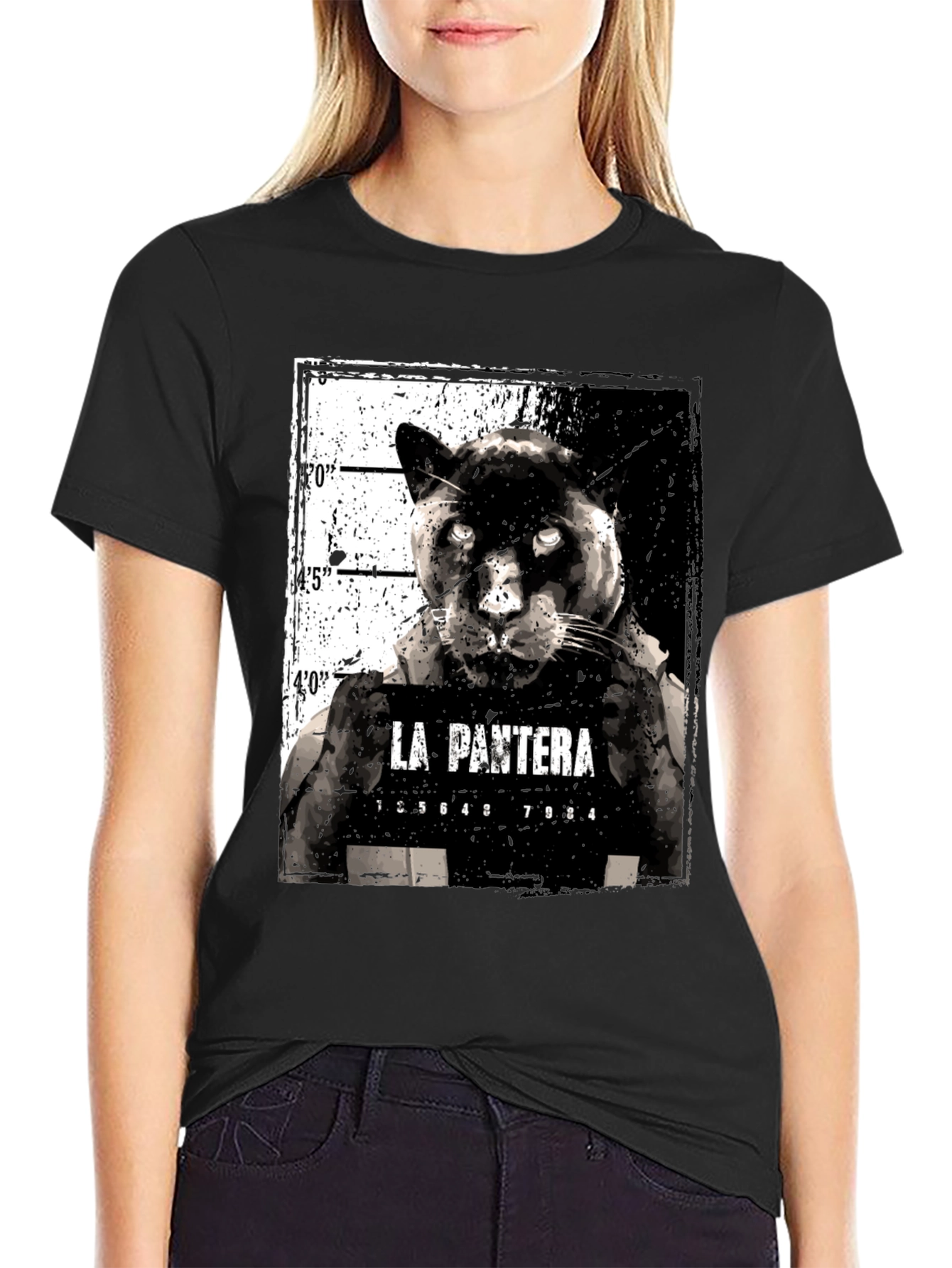 La Pantera Mugshot Graphic Tee - Black