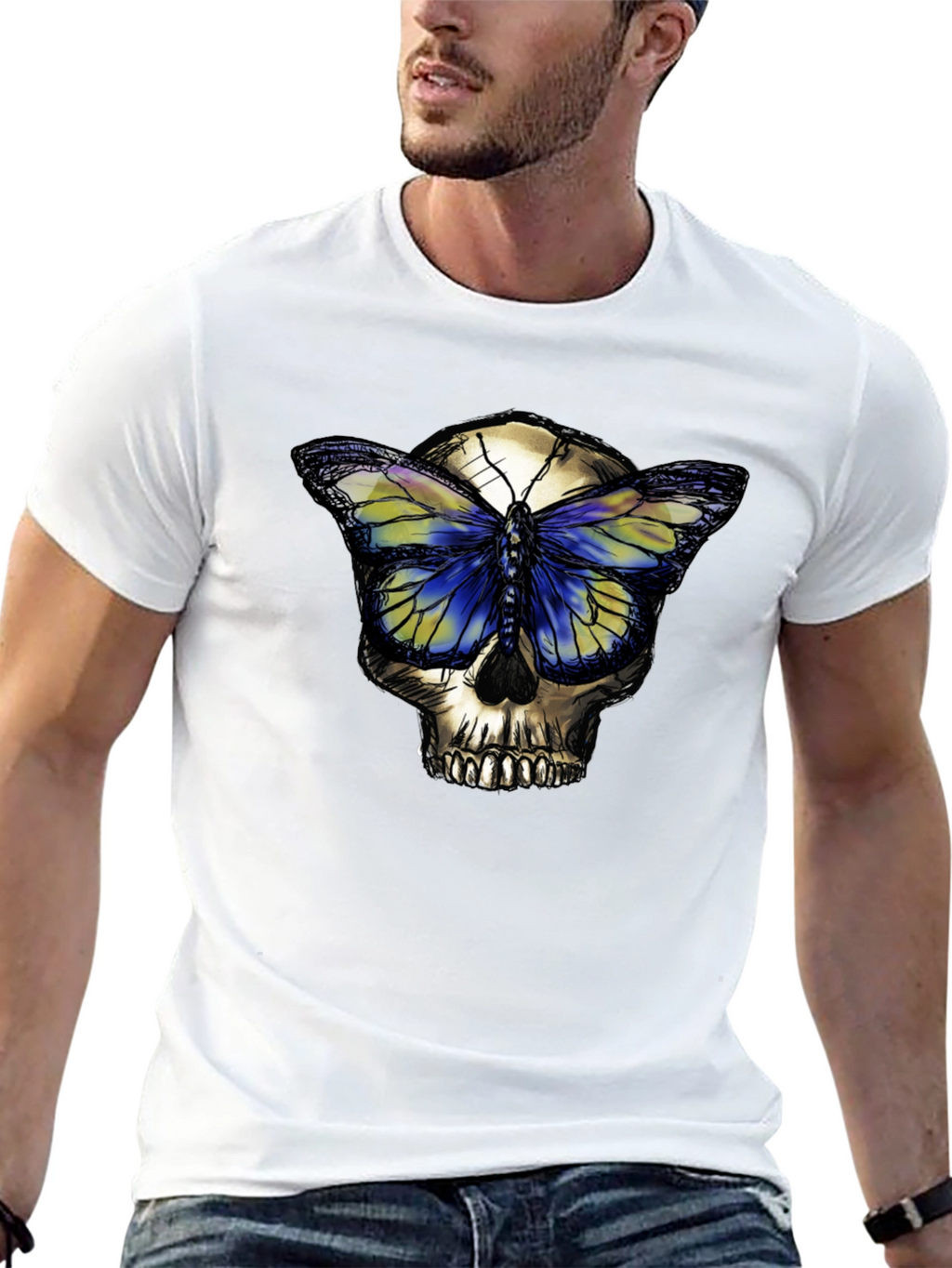 Skull Butterfly Graphic T-Shirt