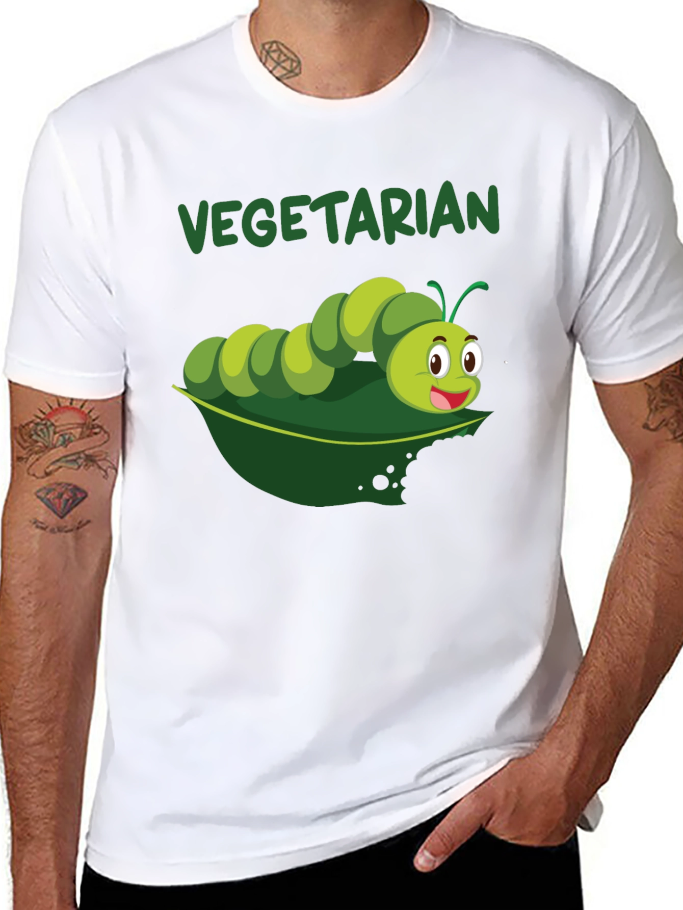 Vegetarian Caterpillar Graphic T-Shirt
