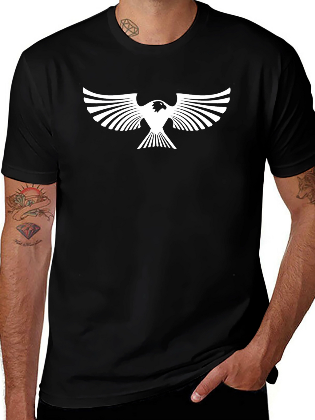 Eagle Graphic Black T-Shirt - Stylish Mens Tee