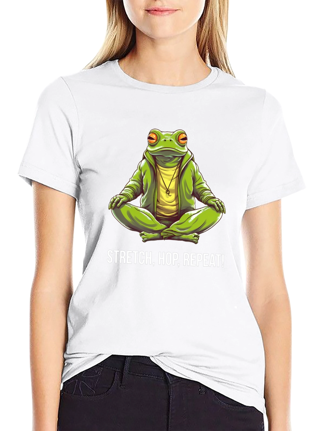 Stretch Hop Repeat Black Frog T-Shirt