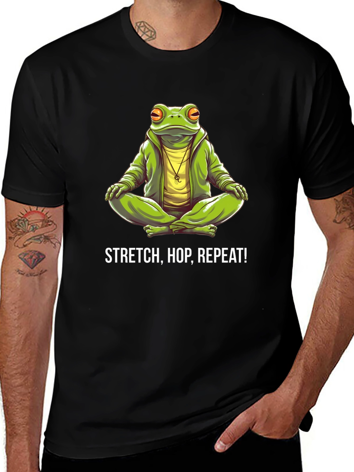 Stretch Hop Repeat Black Frog T-Shirt