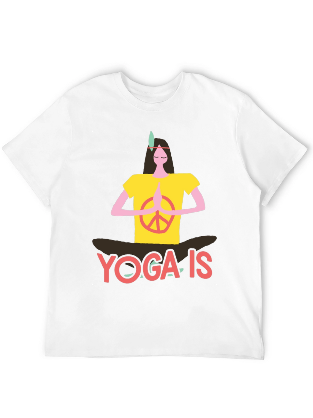 Yoga Is T-Shirt - Peace Sign Meditating Design