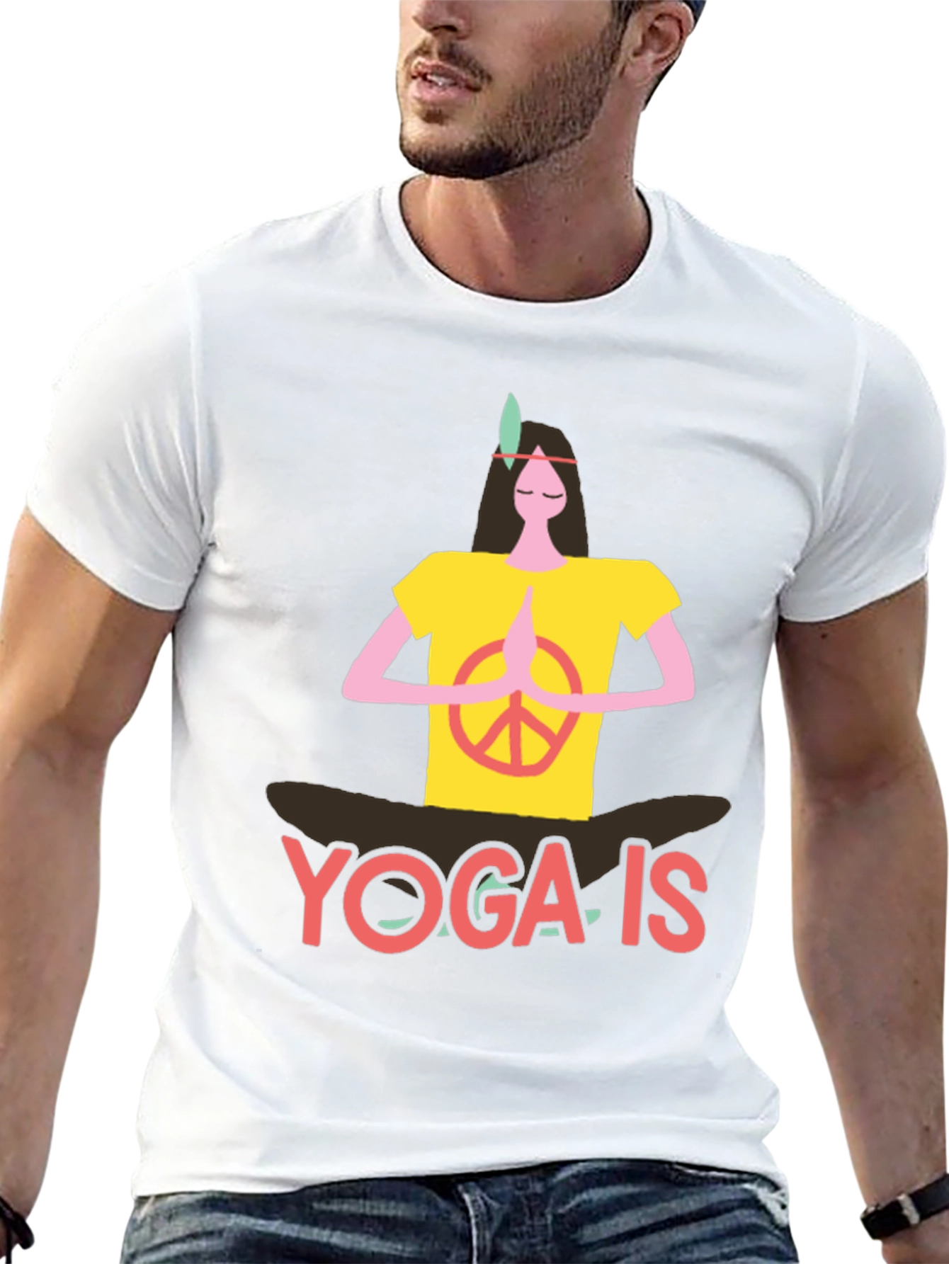 Yoga Is T-Shirt - Peace Sign Meditating Design