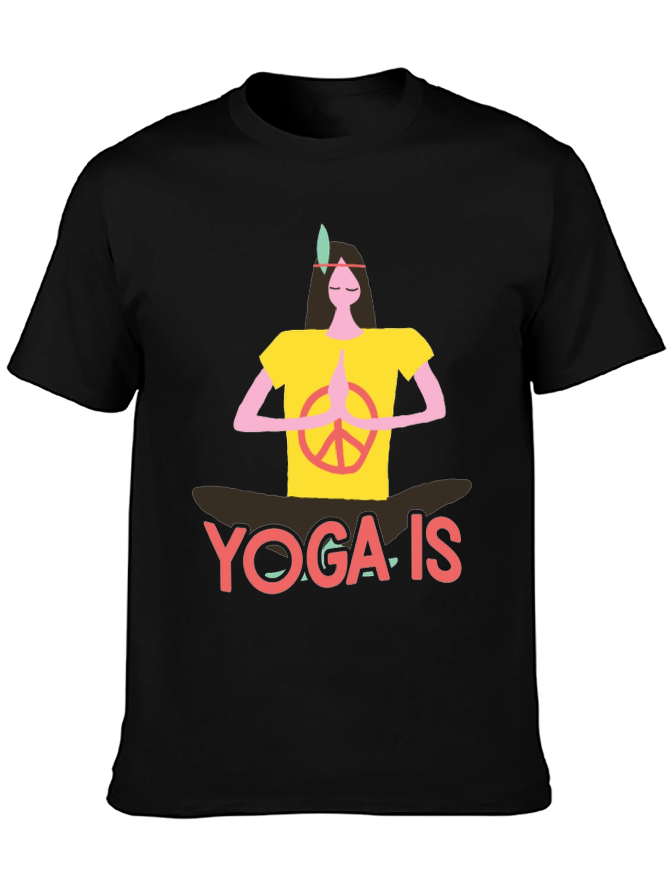 Yoga Is T-Shirt - Peace Sign Meditating Design