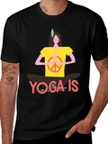 Yoga Is T-Shirt - Peace Sign Meditating Design
