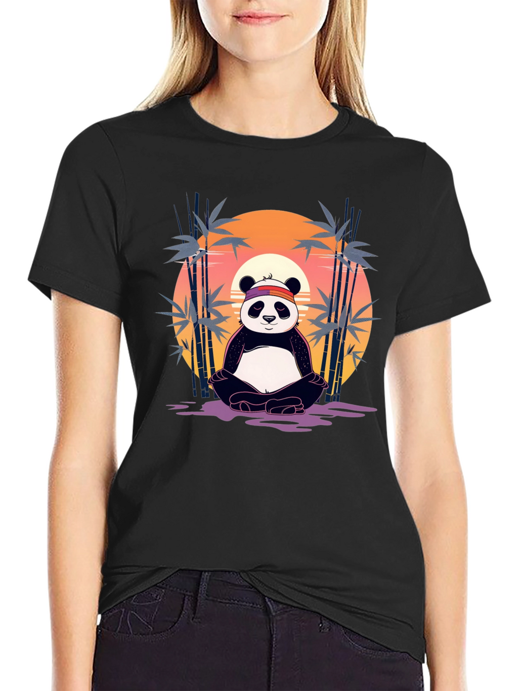 Zen Panda T-Shirt - Meditating Bear Graphic Tee