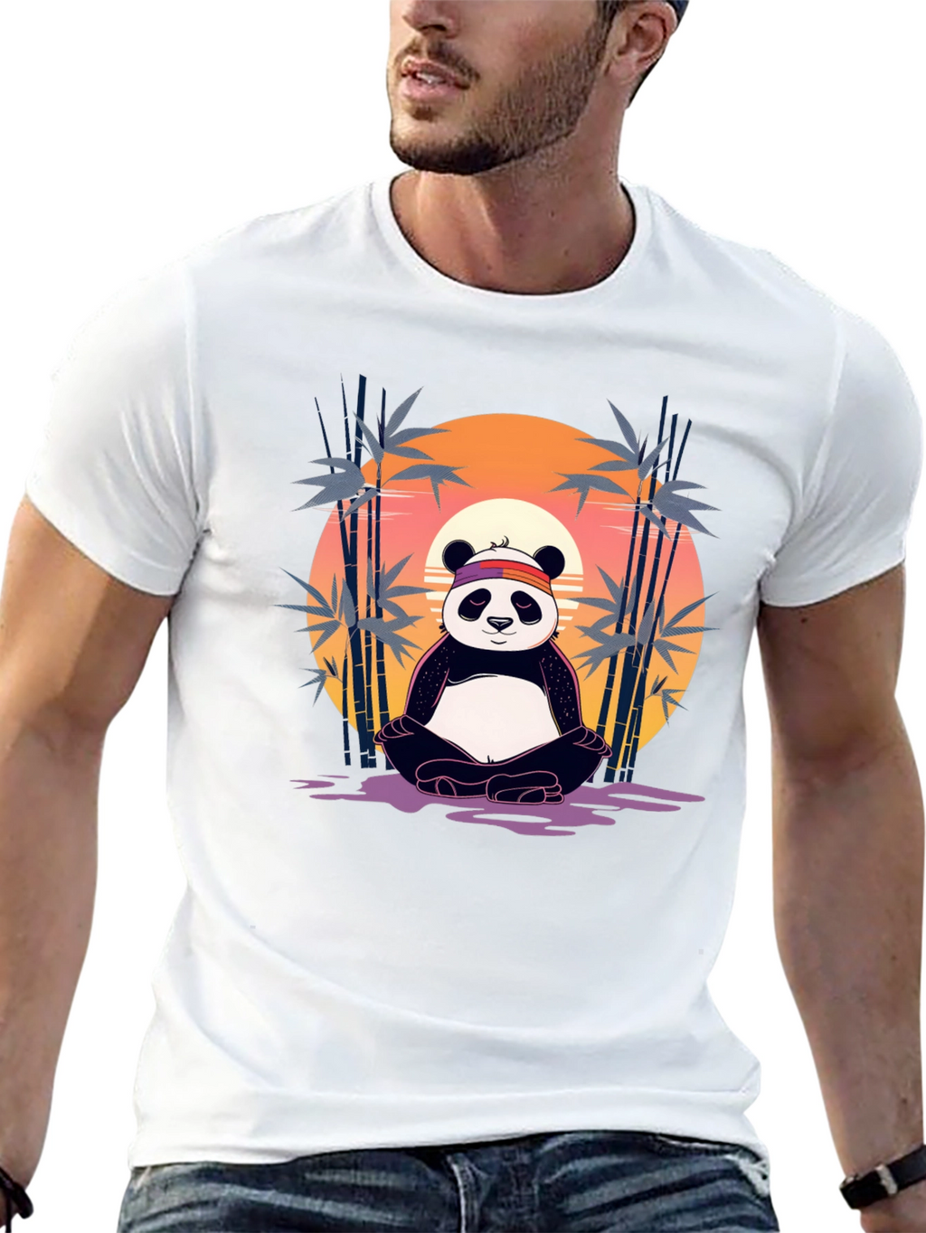 Zen Panda T-Shirt - Meditating Bear Graphic Tee