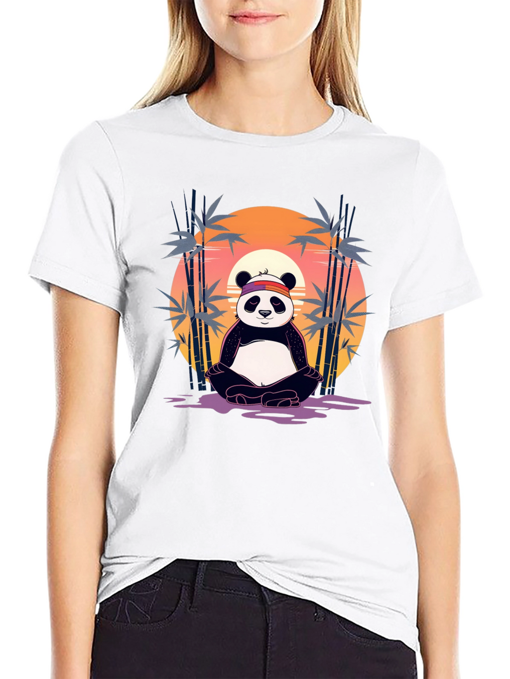 Zen Panda T-Shirt - Meditating Bear Graphic Tee